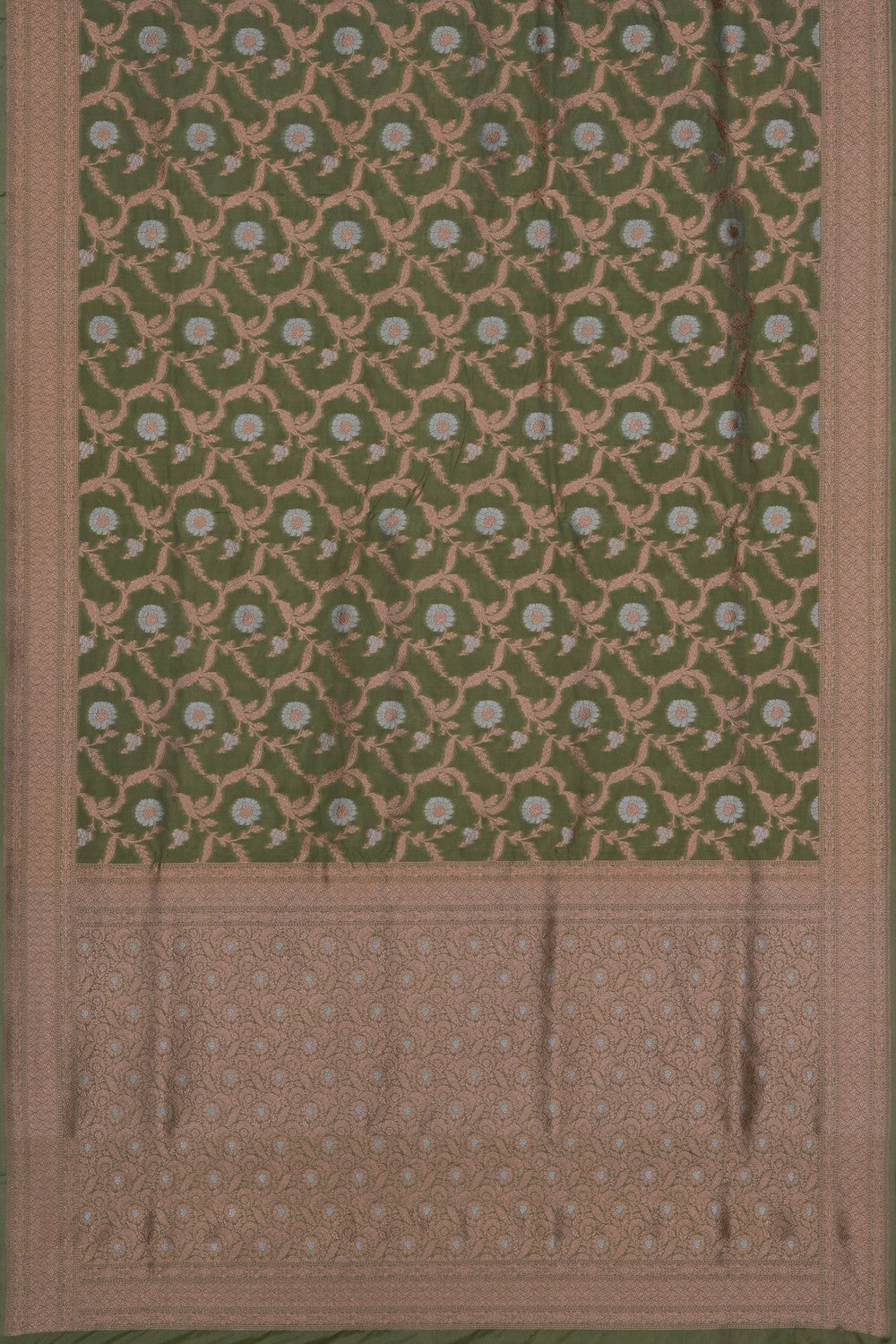 Image of Banarasi Katan Silk Green Saree